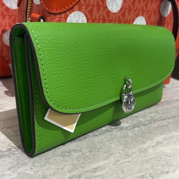 Michael Kors Handbags - Michael Kors Hamilton Large Leather Flap Continental Wallet
Dragonfruit
NWT
